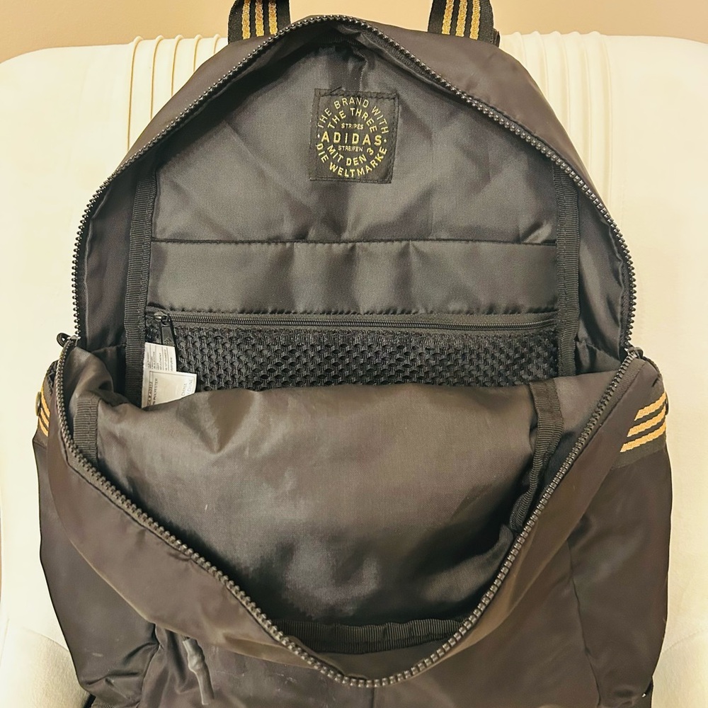 adidas Black Backpack with Gold Stripe Webbing - Picture 5 of 5